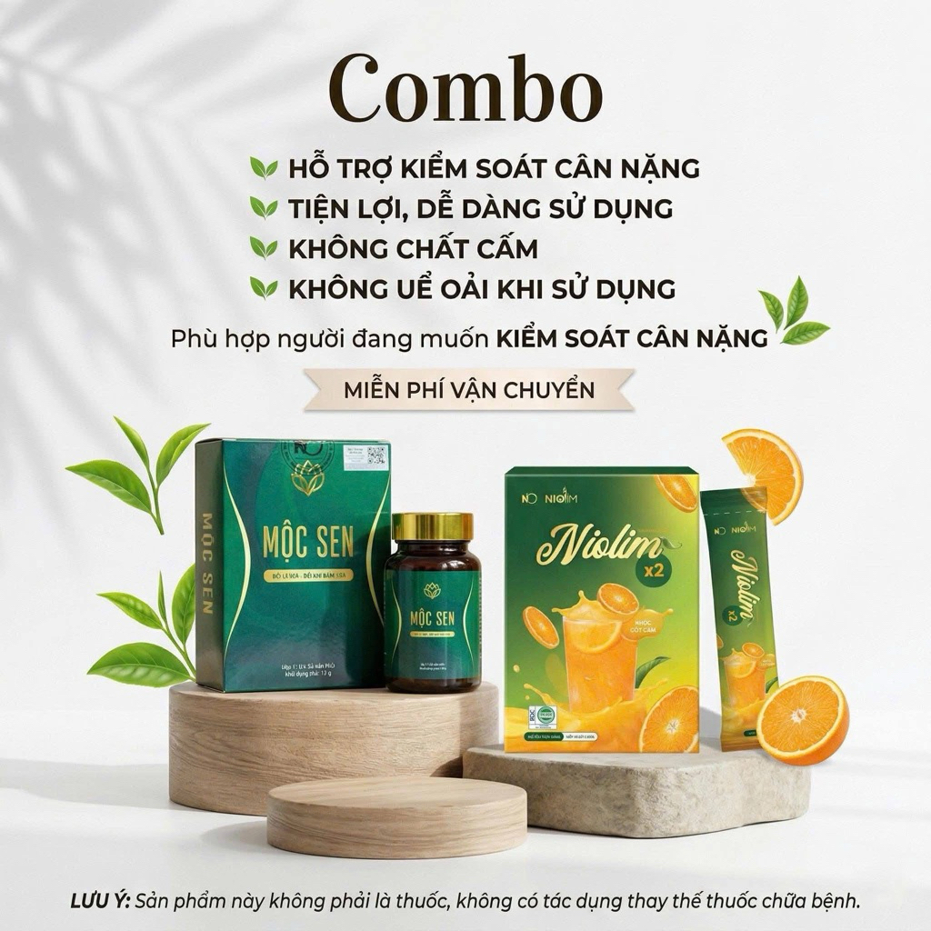 MỘC SEN & NIOLIM X2 NHÀ NIO CHÍNH HÃNG COMBO 2 HỘP