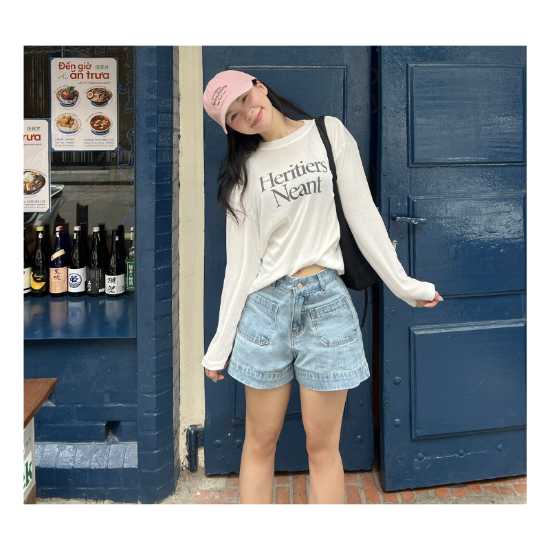 Quần short túi hộp gấu 4cm chất Jeans cotton phong cách basic Hàn Quốc S26THOP | BigBuy360 - bigbuy360.vn