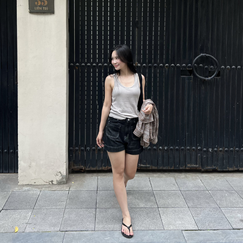 Quần short túi hộp gấu 4cm chất Jeans cotton phong cách basic Hàn Quốc S26THOP | BigBuy360 - bigbuy360.vn