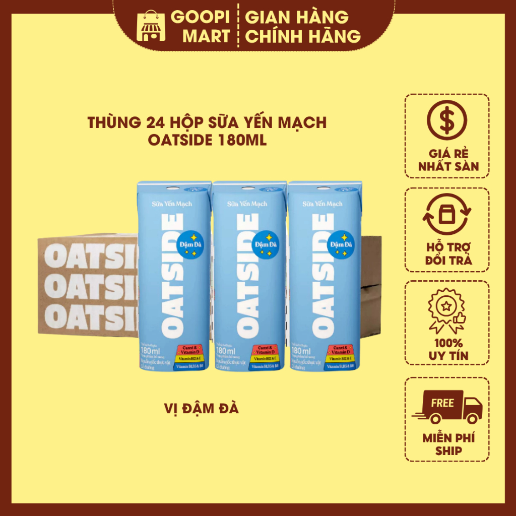 Thùng 24 Hộp Sữa Yến Mạch Oatside 180ml