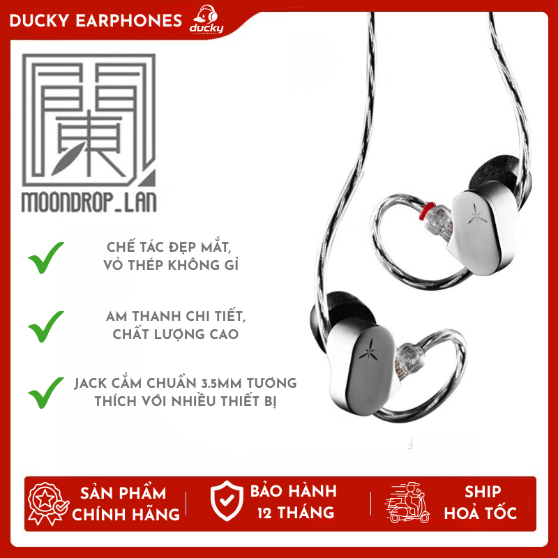 Tai Nghe Có Dây Moondrop Lan Nhét Tai Âm Thanh Hifi, Connector 2 Pin, Âm Thanh Chất Lượng Cao,BH 12T