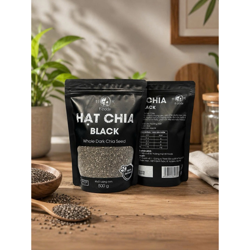 1Kg Hạt Chia Black Chia seed ( 2 gói 500g chia k sạn)