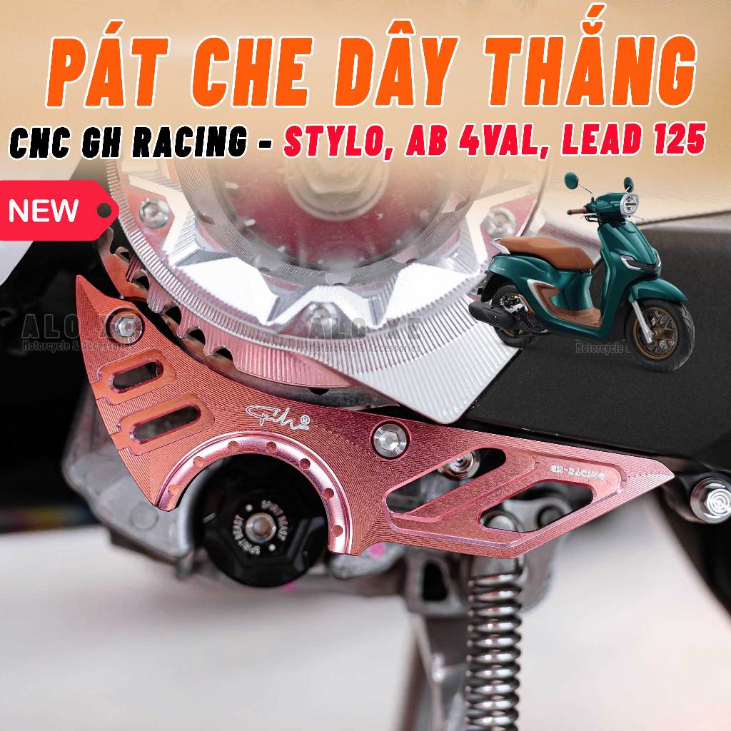 Pát che dây thắng sau CNC GH-RACING cho xe tay ga 4VAL như Stylo, Lead 125 4VAL, AB 125/160 4VAL, Gi