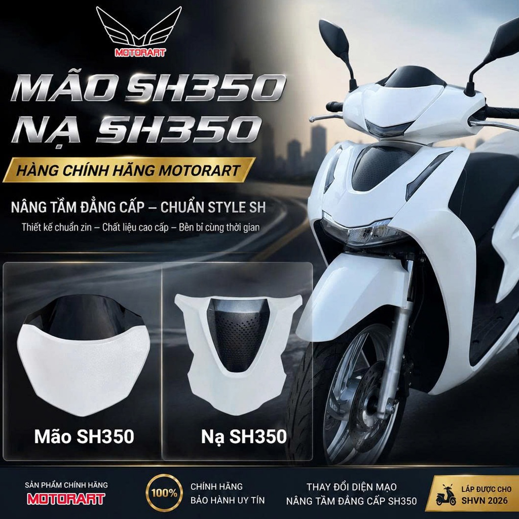 [Combo SH350i v2 - 2 món]: Mão SH350i v2 / Mặt nạ SH350i v2 Lắp SHVN (125i/160i) đời 2026