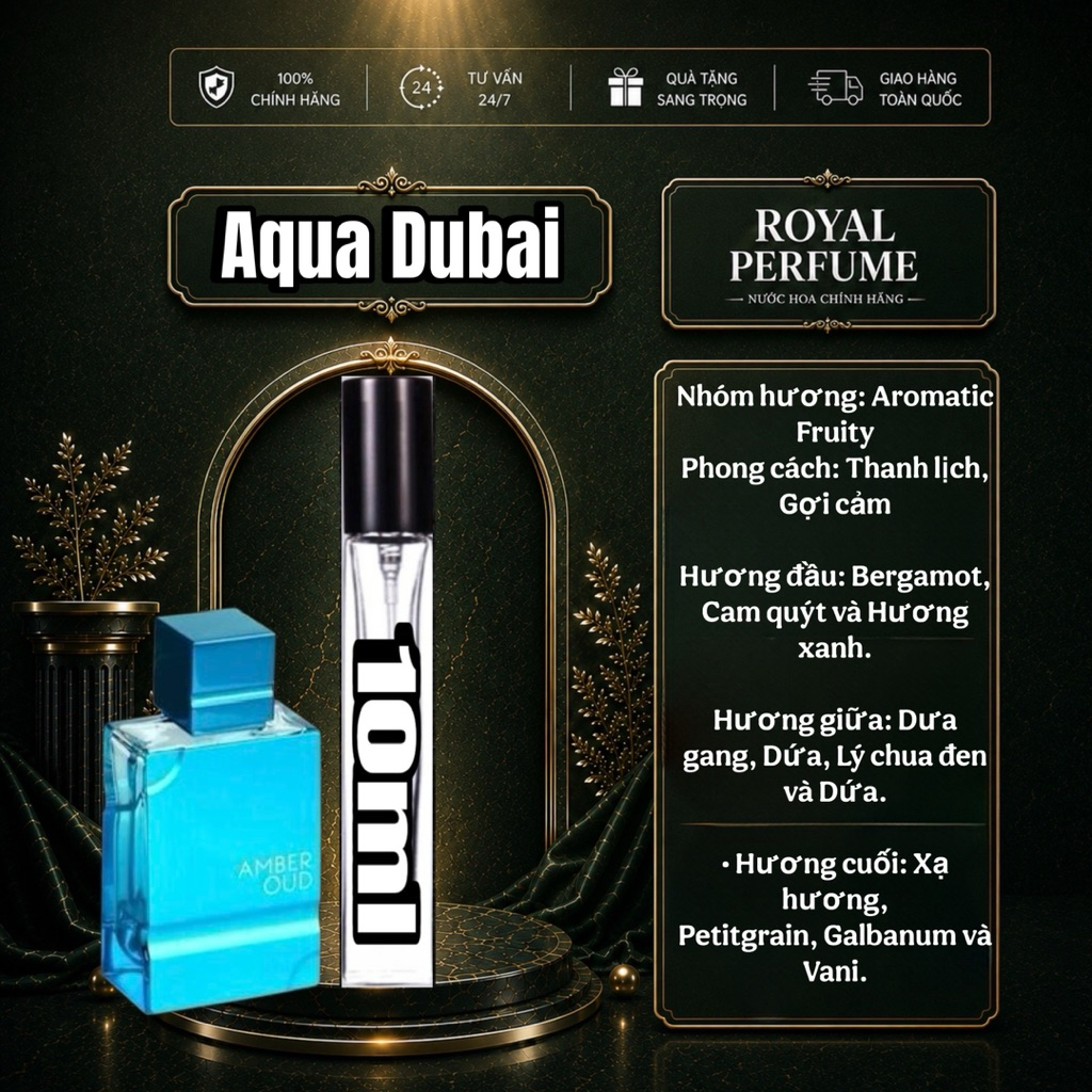 10ml Amber Oud Aqua Dubai | Royal Perfume