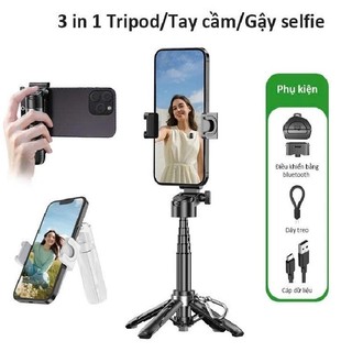 Tripod điện thoại 4 chân 3in1 Gậy chụp ảnh selfie bluetooth có tay cầm chống rung quay video,livestream xoay 360 đa năng