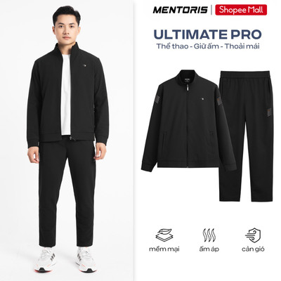 Bộ Gió Thể Thao Nam MENTORIS Vải Nylon Stretch Cao Cấp, Form Tôn Dáng,Giữ Ấm Nhẹ,Co Giãn Tốt MCBG25W018