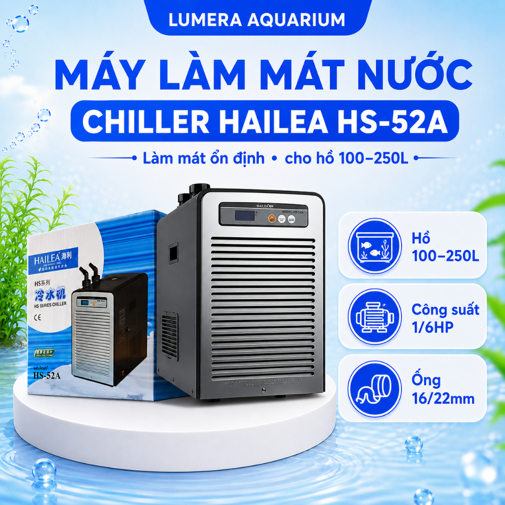 [Lumera Aquarium] Máy Làm Mát Nước Chiller Hailea HS-52A Cho Hồ Cá, Thủy Sinh