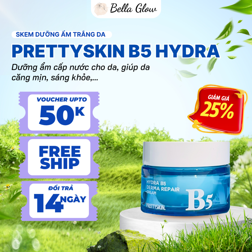Kem Dưỡng Phục Hồi B5 Pretty//Skin Hydra B5 Max Serum,  Cấp Ẩm, Kem Dưỡng Dưỡng Trắng 50ml