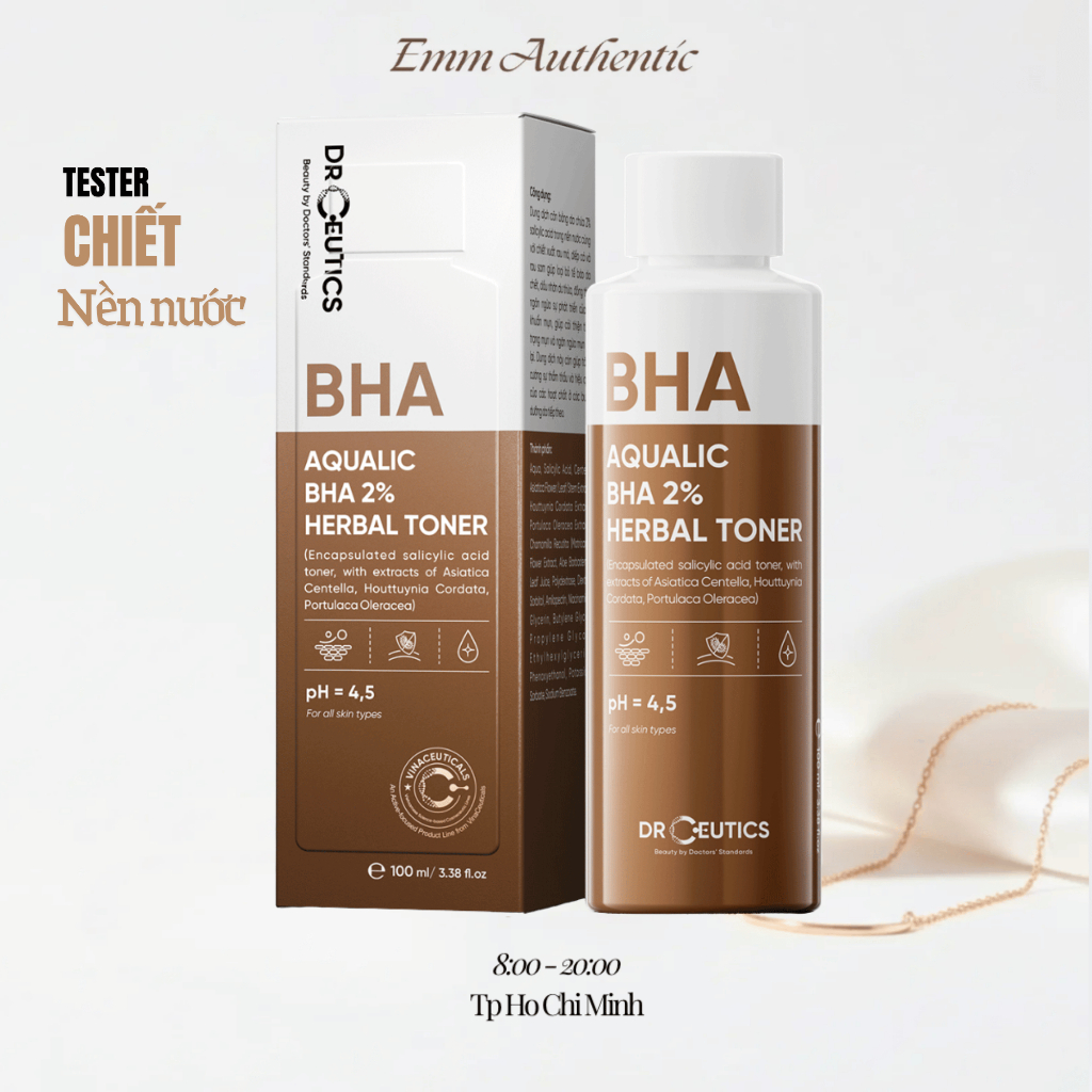 [CHIẾT/ TESTER DÙNG THỬ] 5-10ml Dung Dịch Tẩy Da Chết Dr.Ceutics 2% BHA Nền Nước AQUALIC BHA 2%