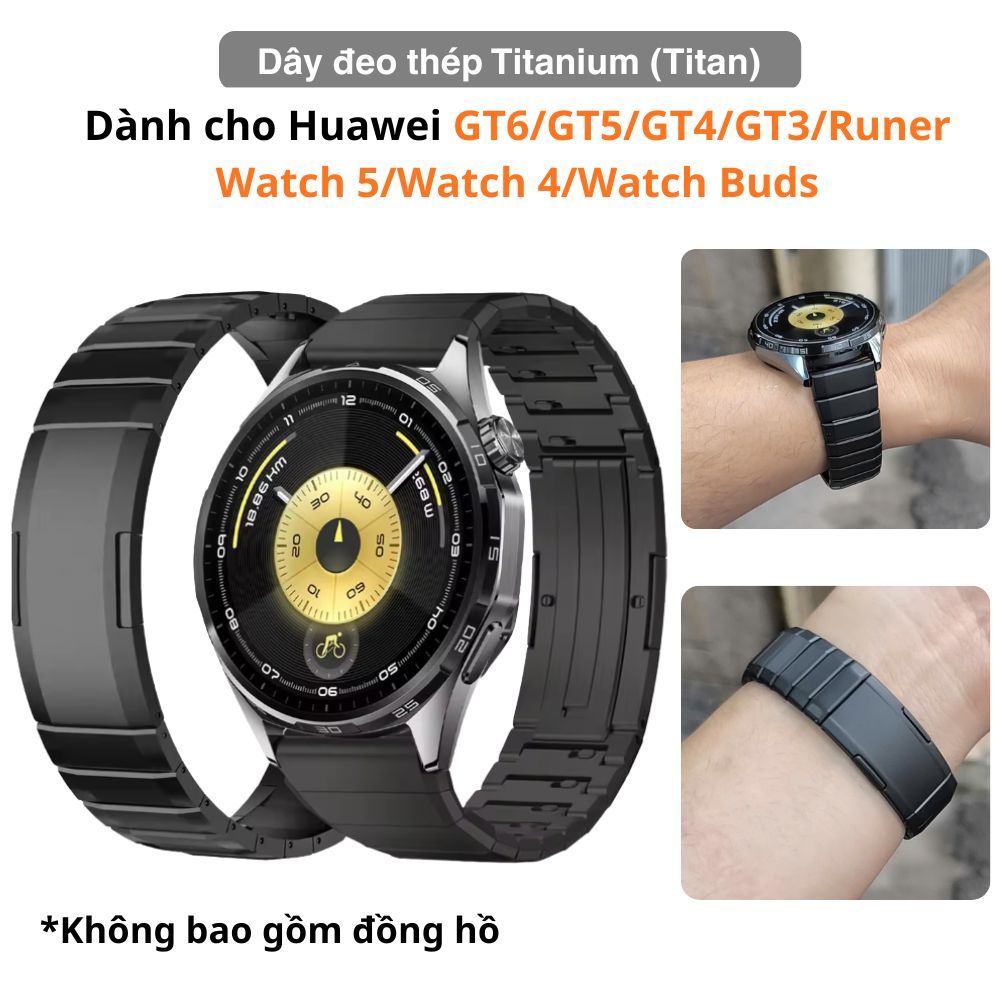 [Loại tốt] Dây đeo thép Titan dành cho Huawei Watch GT6,GT5,GT4,GT5 Pro,GT6 Pro (46mm),Hàng gia công