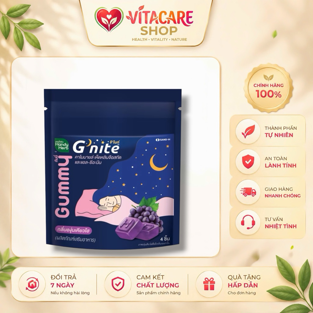G'NITE GUMMY – KẸO DẺO HỖ TRỢ GIẤC NGỦ NGON HƯƠNG NHO KYOHO