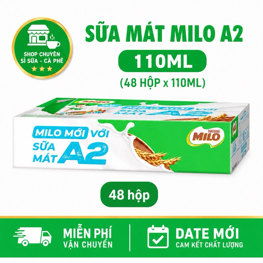 Sữa Mát Milo A2 110ML (48Hộp x 110ML) Date Mới