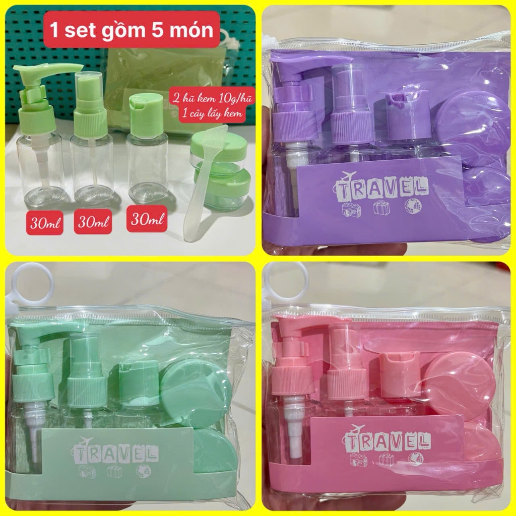 Bộ chiết mỹ phẩm các loại (5 món, 7 món)