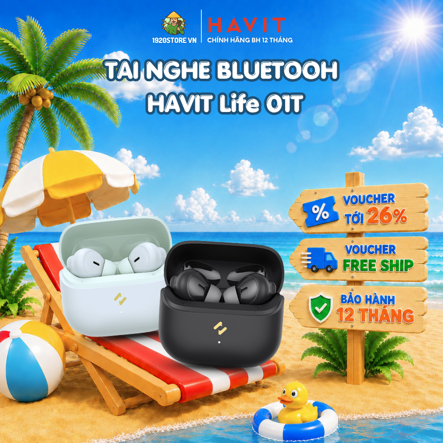 【Hỏa Tốc HCM】Tai Nghe TWS HAVIT LIFE 01T Model HAVIT TW982, BT 5.4 Gọn Nhẹ, Công Nghệ AI Khử Ồn, Ngh