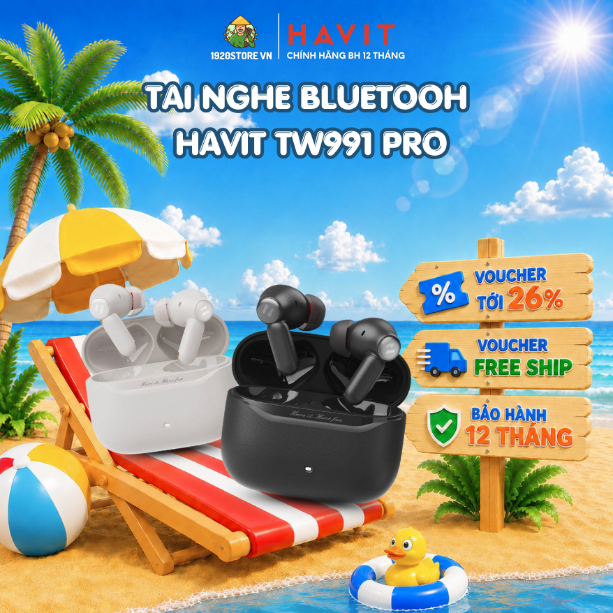 【Hỏa Tốc HCM】Tai Nghe TWS HAVIT SPACE NC01T Model TW991 Pro, Chống Ồn ANC -45dB, 4 MIC Khử Ồn ENC, B