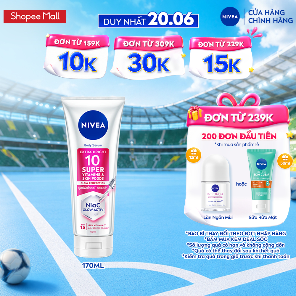 Serum Dưỡng Thể NIVEA 10 Super Vitamins & Skin Foods Sáng Da Mờ Thâm Sau 5 Ngày (170 ml) - 93830