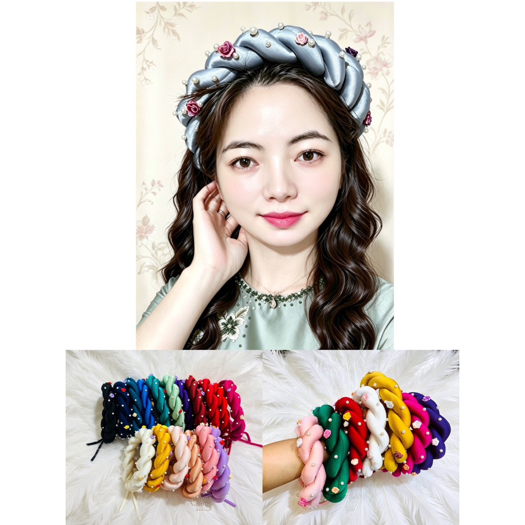 mấn đội đầu lụa điểm hoa cho mẹ và bé sỉ+lẻ( bé từ 1-2 tuổi báo shop )