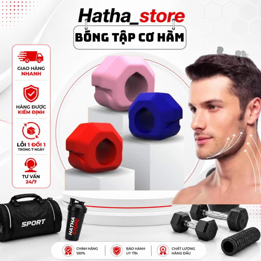 Bóng Tập Cơ Hàm Jawsize Chính Hãng, Dụng Cụ Tập Chewing, Mewing, Jawliner - Hatha_store