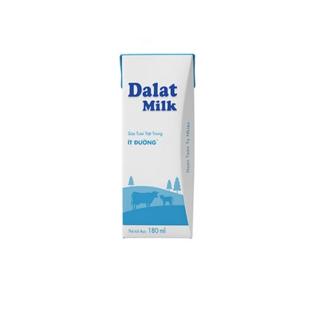 Lốc sữa Dalat Milk 180ml không đường