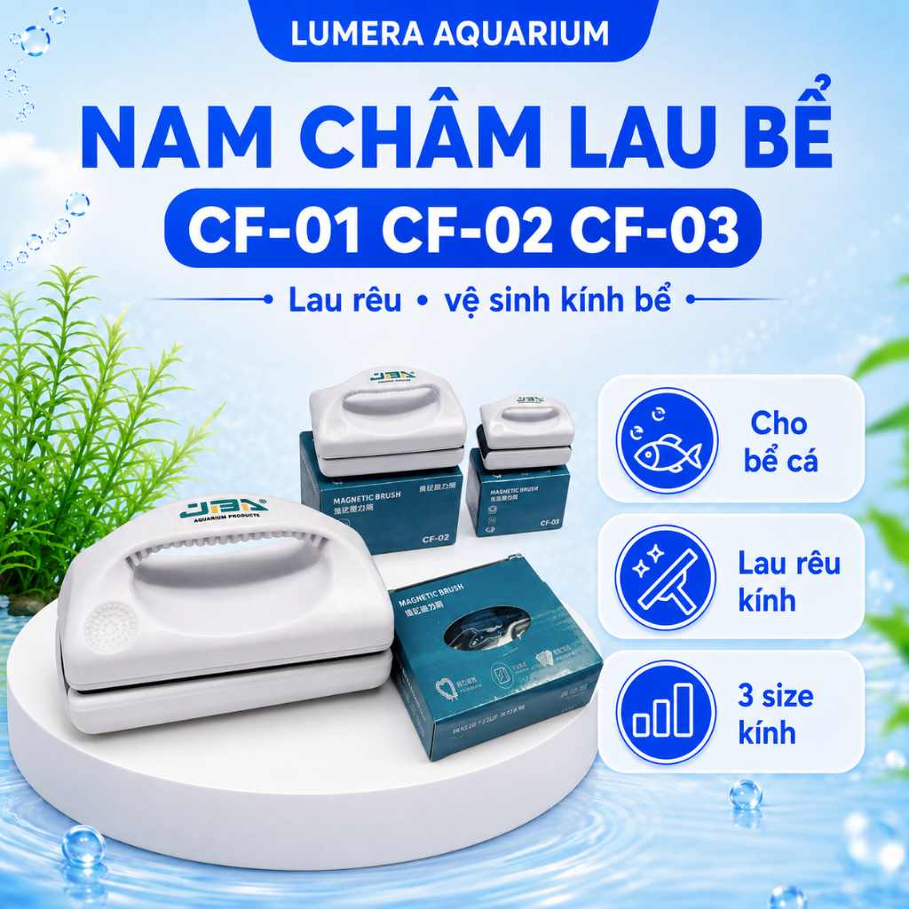 [Lumera Aquarium] Nam Châm Lau Bể CF-01 CF-02 CF-03, Cọ Rêu Vệ Sinh Kính Bể Cá Cảnh