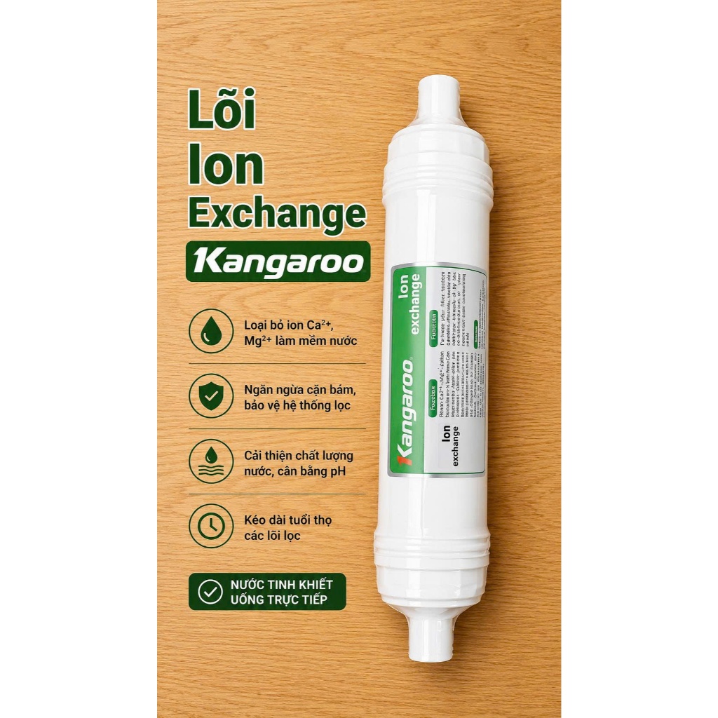 Lõi Ion Exchange Kangaroo - Hàng chính hãng xử lý nước cứng nhiễm đá vôi.