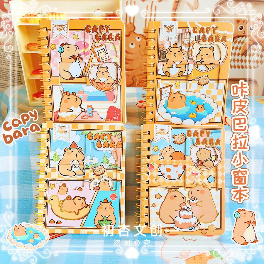 Sổ Lò Xo Capybara Mini A7 – Sổ Ghi Chép Bỏ Túi A7 Dễ Thương