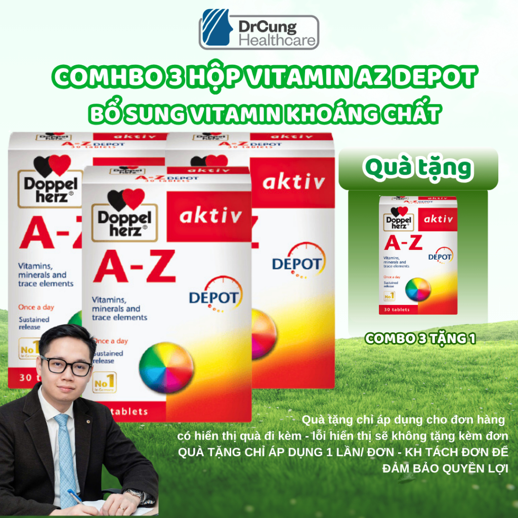 COMBO 3 HỘP Vitamin Tổng Hợp AZ Depot - Bổ Sung Vitamin, Tăng Sức Đề Kháng, Miễn Dịch DrCung Healthc