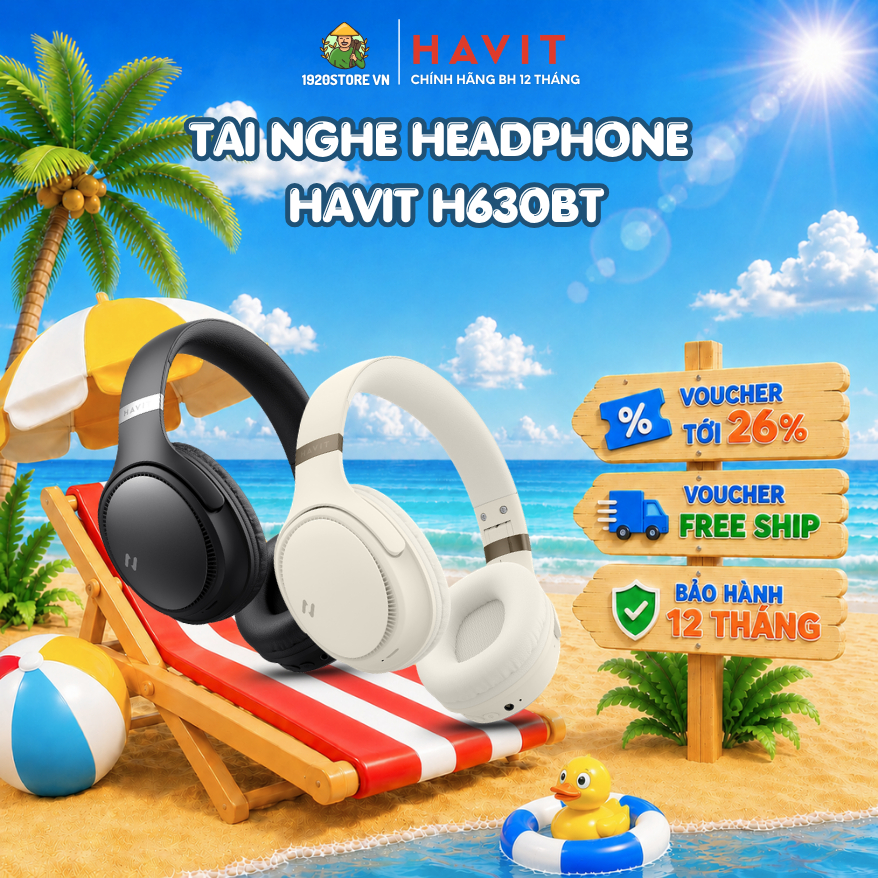 【Hỏa Tốc HCM】Tai Nghe Bluetooth Headphone HAVIT H630BT, BT v5.3, Driver 40mm, Gập Tiện Lợi, Nghe 55 