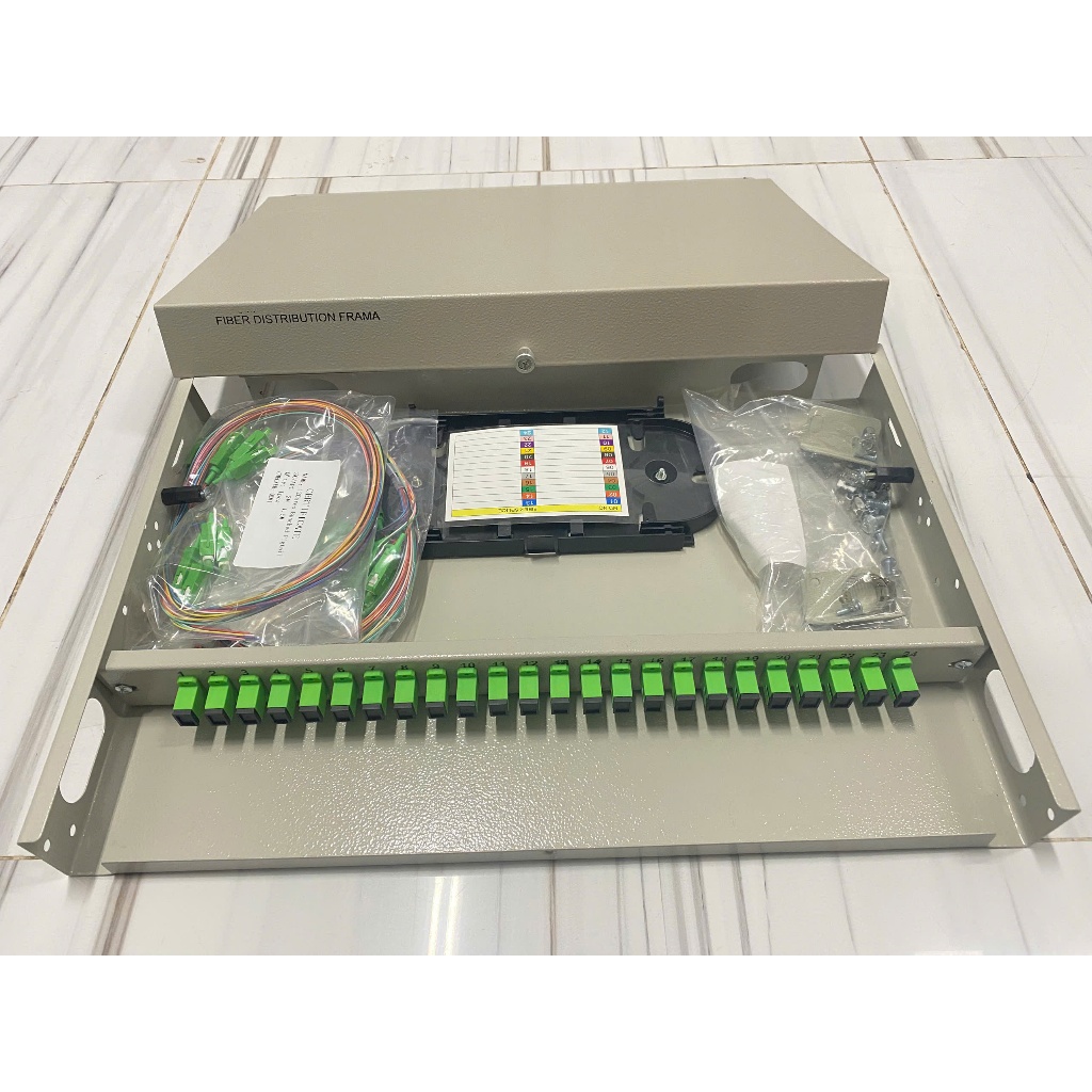 ODF 24Fo indoor sắt (single mode, simplex Full phụ kiện)