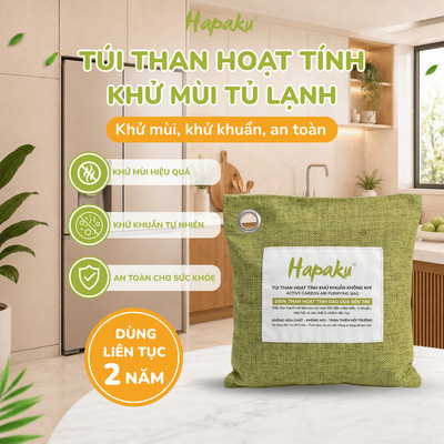 Túi Than Hoạt Tính Hapaku Khử Mùi Tủ Lạnh, Nhà Bếp, Khử Khuẩn, Hút Ẩm Từ Gáo Dừa Bến Tre