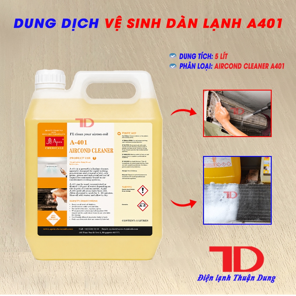 Chất tẩy rửa dàn nhôm, nước tẩy rửa dàn lạnh dàn nóng COIL KLEEN A400 5 lít đa năng