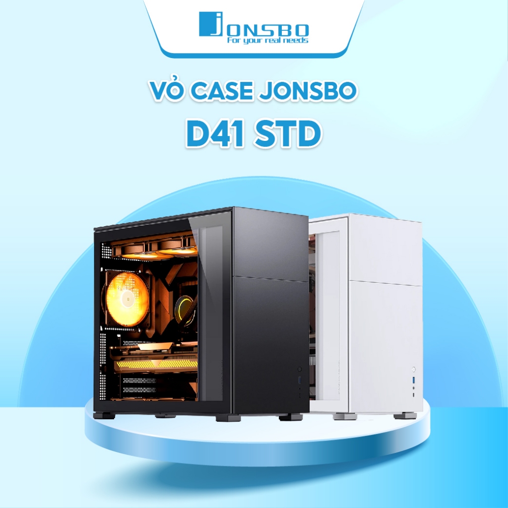 Vỏ Case Máy Tính PC Gaming Jonsbo D41 STD Black ATX M-ATX, Tản Nhiệt Nước 360mm Kính Cường Lực