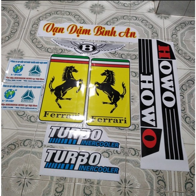Tem decal dán trang trí xe tải Howo 371, 380. Tem dán cabin, tem dán hông Howo 371, 380