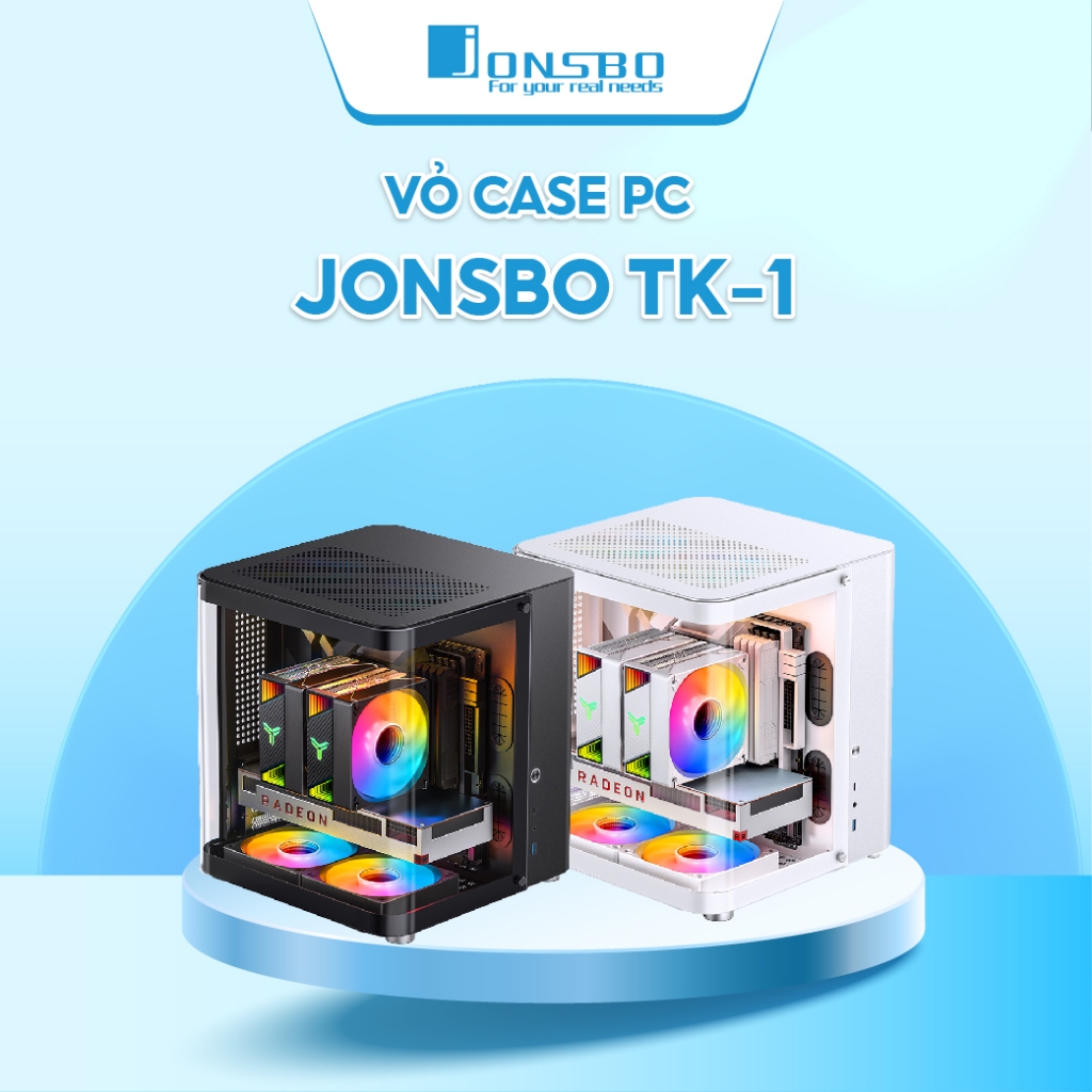 Vỏ Case PC Jonsbo TK-1 Black – Nhôm + Thép, Kính cường lực, Hỗ trợ M-ATX/ITX, Radiator 240mm