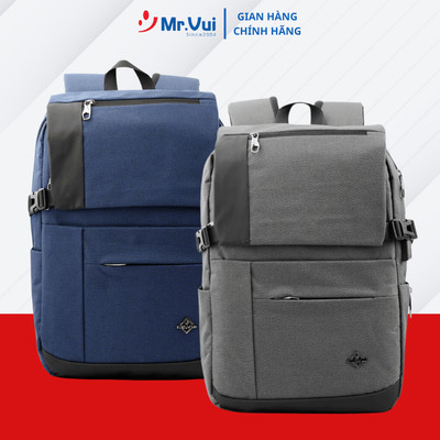 Balo Laptop Mr. Vui BLLT 966 ngăn laptop 15.6 inch thích hợp cho đi học và đi làm (44 x 31 x 14 cm)