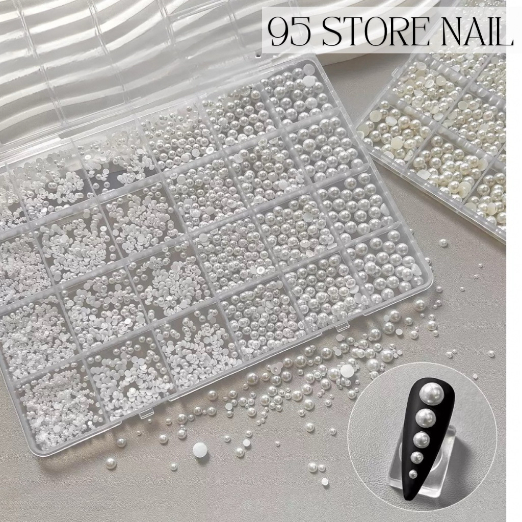 Khay hạt trai nail gắn móng
