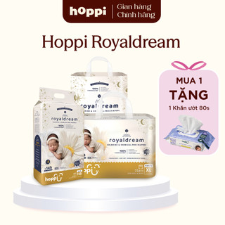 [ DEAL HOT ] Bỉm - Tã dán Hoppi Royaldream cao cấp, thấm hút 14 giờ size Newborn 66 miếng (cho bé ≤ 5kg)