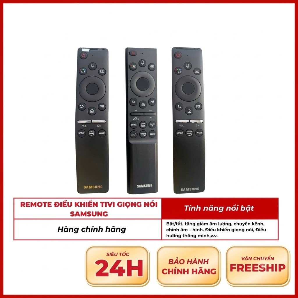 Remote Samsung Bluetooth Giọng Nói Chính Hãng – Dùng Cho UA43DU7000KXXV / AU7000 / BU8000 Điều khiển