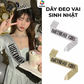 Dải băng đeo chéo, dây vải đeo vai sash happy birthday trang trí sinh nhật nhiều màu sắc