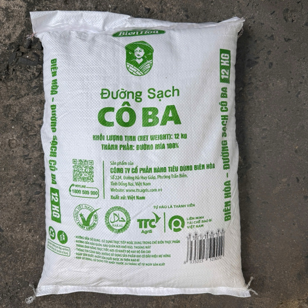 BAO 12KG Đường Trắng Cô Ba 12Kg