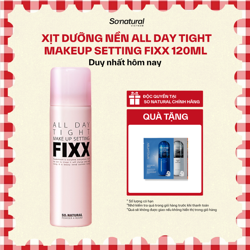 [35ml/75ml/120ml] Xịt Khóa Makeup Toàn Diện, Hiệu Ứng Căng Bóng, Lớp Nền Mịn Lì Trên Da All Day Setting Fixx So Natural