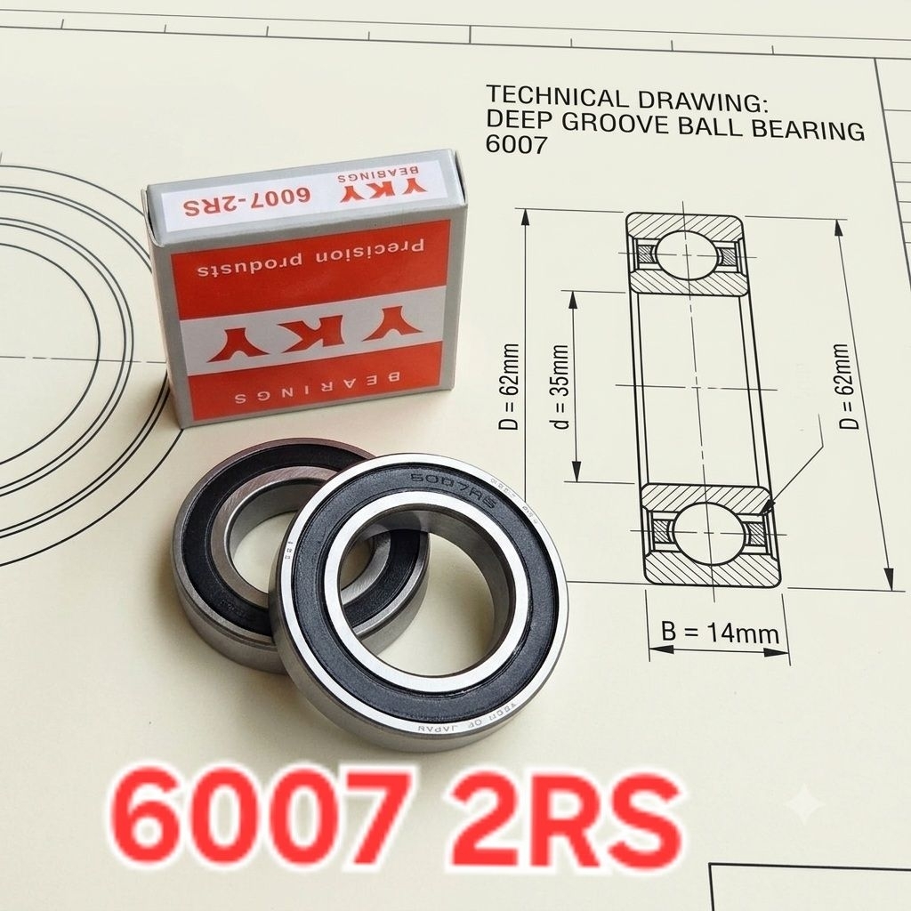 bạc đạn 6007 2RS YKY ( cốt 35x62x14mm)