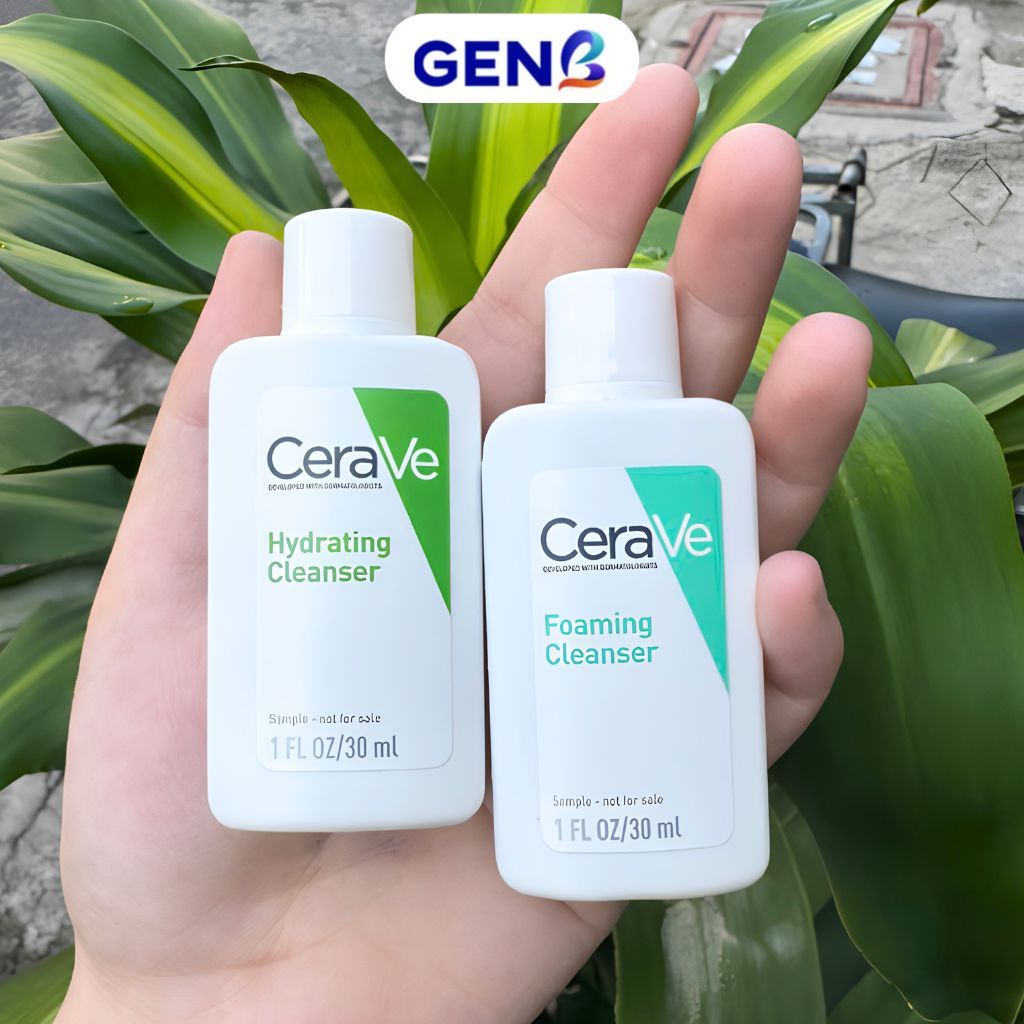 Sữa Rửa Mặt Cerave Foaming/Hydrating 30ml - Gel Rửa Mặt Làm Sạch, Dịu Nhẹ Cho Da Dầu/Khô/Nhạy Cảm, S