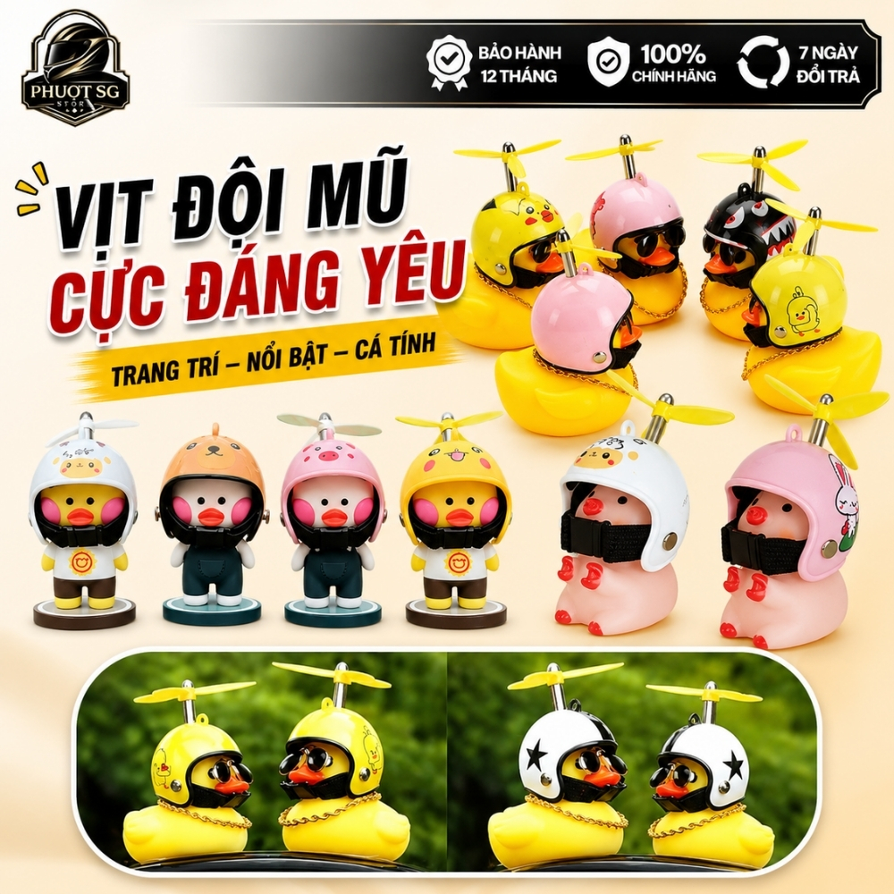 Phụ Kiện Gắn Xe Có Chong Chóng Loại Lớn, Heo Hồng Gắn Xe, Vịt Gắn Xe Máy, Xe Đạp, Trang trí Ô Tô