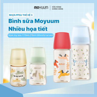Bình sữa PPSU Moyuum - Họa tiết - Thệ hệ 3 - 80/170/270/330ml  - BS - 17313970518