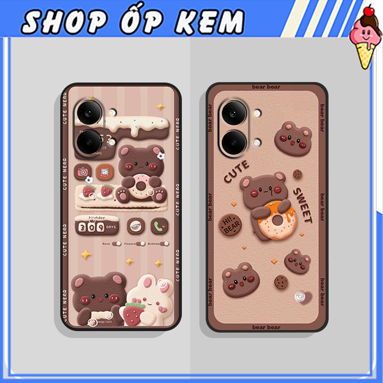 Ốp Lưng Redmi Turbo 4/ Turbo 4 Pro in hình gấu cute dễ thương