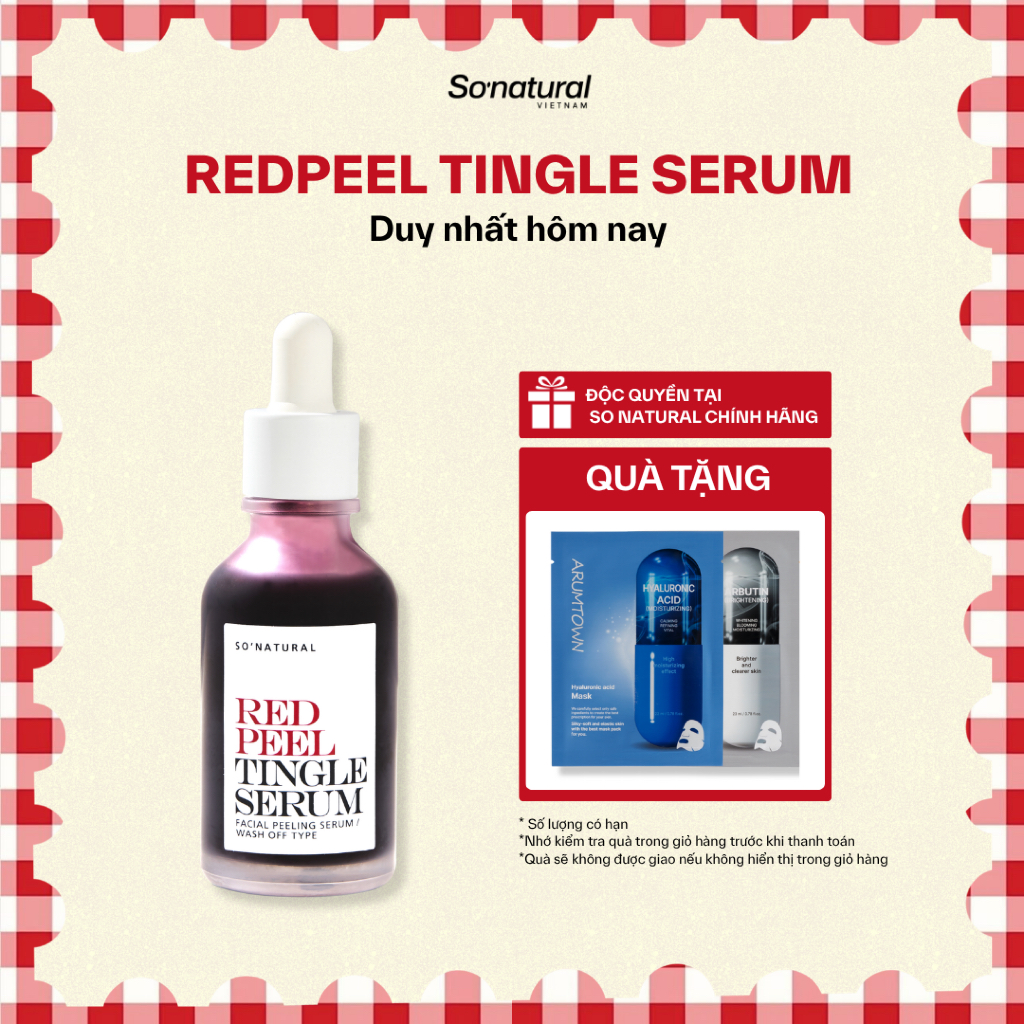 [35ML] Serum Tinh Chất Red Peel So Natural - Peel Da Lành Tính, Đào Thải Tế Bào Chết & Làm Sáng, Không Bong tr.ó.c