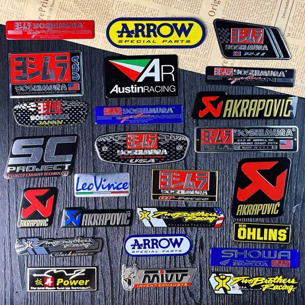 Tem Dán Pô Xe Máy - Tem nhôm Pô Akrapovic Yoshimura SC LeoVincer