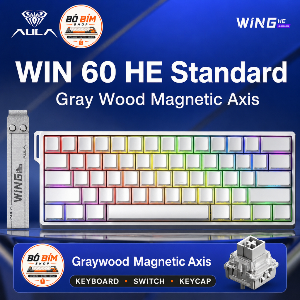 🔥Bàn Phím Cơ AULA WIN 60 HE | Rapid Trigger | Hall Effect | 8K Polling Rate | RGB | Gaming FPS | BigBuy360 - bigbuy360.vn